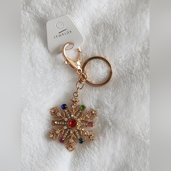 Accessories - Christmas Colorful Snowflake Keychain with Multicolor Accents Bag Charm